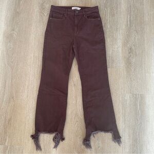 Hidden jeans Women's Frayed Hem Jeans in Chocolate Brown size 28
